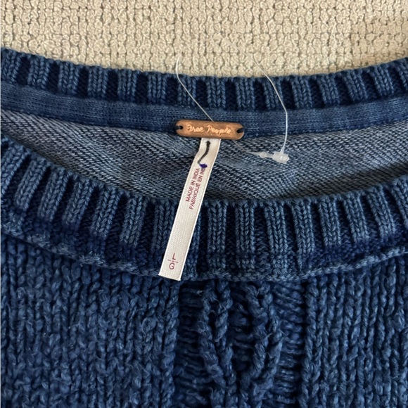 Free People Sweetness Sweatshirt BLUE LARGE - Picture 4 of 6